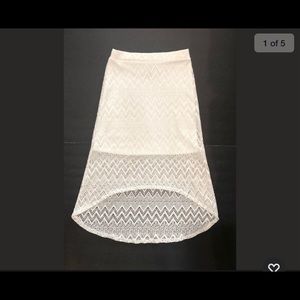 Girls Lily Bleu Chevron White Skirt Asymetrical